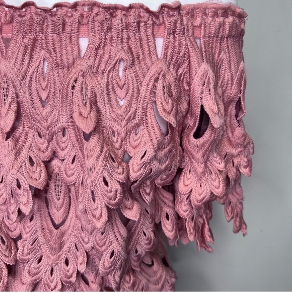 UNBRANDED Off The Shoulder Crocheted Ruffled Crop top - Picture 9 of 9